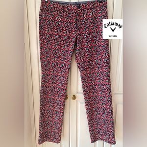 CALLAWAY floral Golf Pants red black Mens Size 33 34 NWOT
